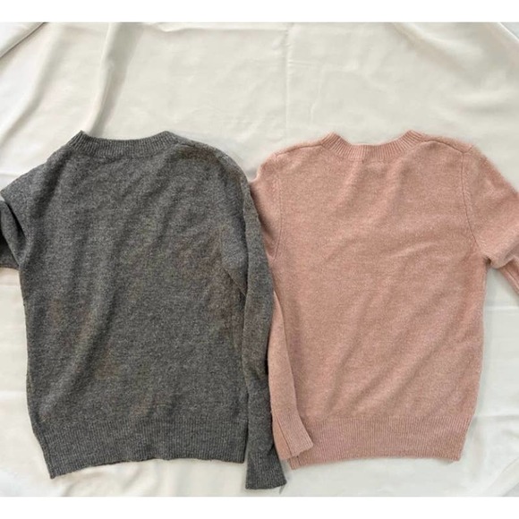Bundle H&M Long-sleeved crewneck sweaters Gray & Powder Pink XS - Picture 2 of 8